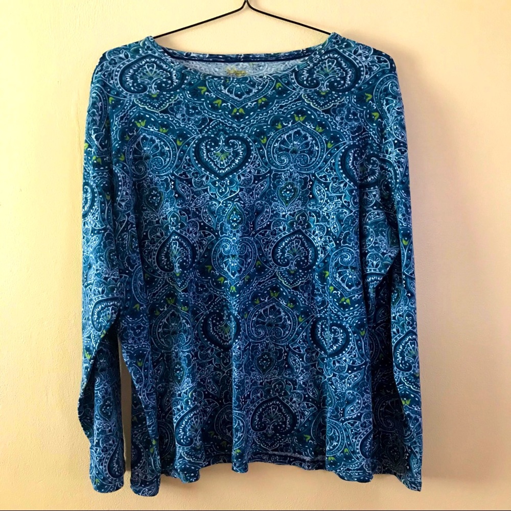 Blue paisley top